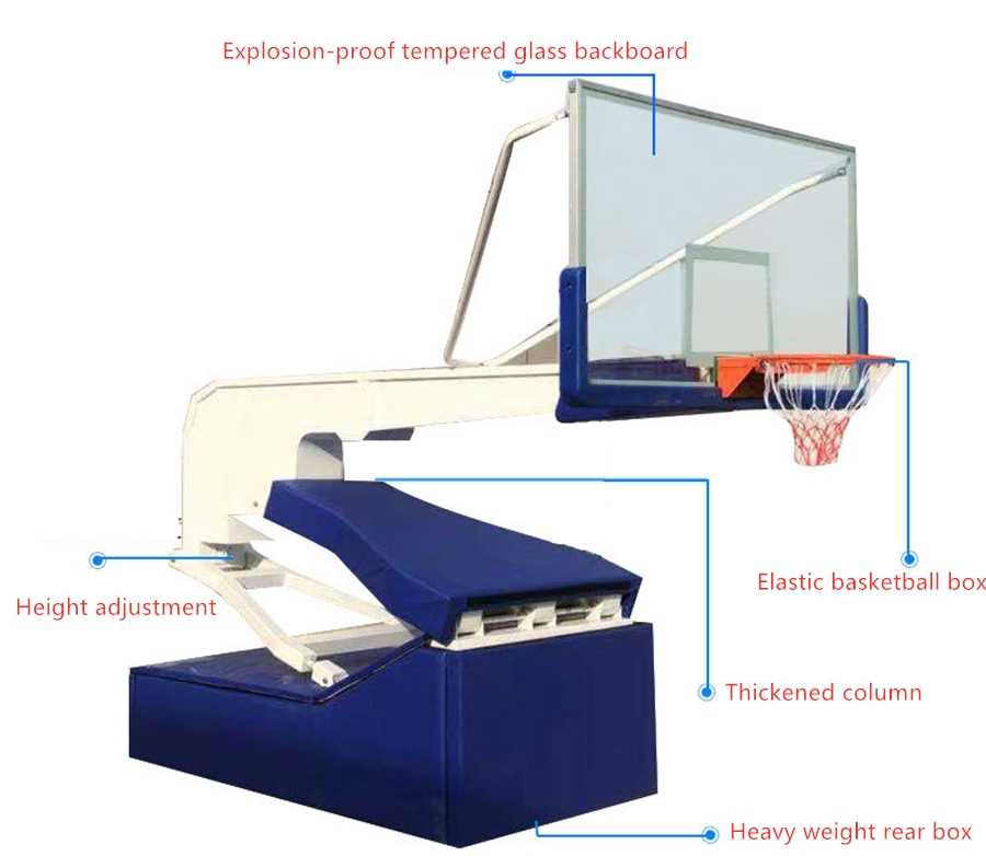 Super luxury intelligent electric hydraulic adjustable portable basketball stand for training